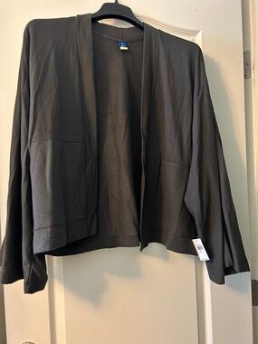 Old Navy Greyish Brown Open-Front Women's Sweatshirt Activewear Cardigan